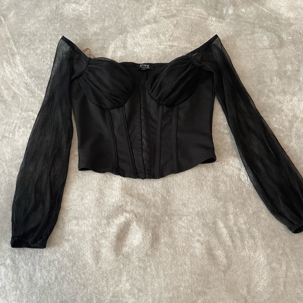 Off the shoulder corset black top